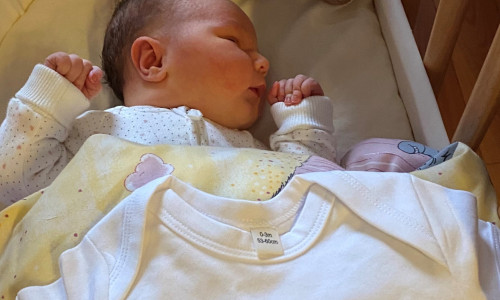 Das erste neugeborene Kind Goslars im Jahr 2023, Hedi Passon.