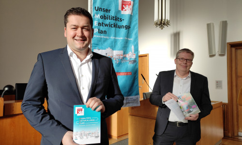 Braunschweigs Oberbürgermeister Thorsten Kornblum (SPD) und Stadtbaurat Heinz-Georg Leuer stellten den nächsten Planungsschritt im Mobilitätsentwicklungsplan vor.