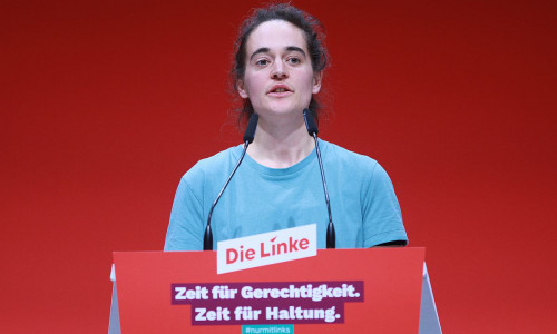 Carola Rackete beim Linken-Parteitag im November 2023 in Augsburg