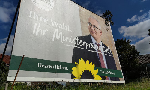 Wahlplakat der Grünen zur Landtagswahl in Hessen 2023 (Archiv)