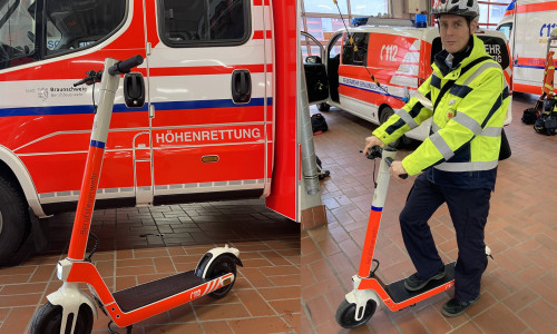 Die Feuerwehr Braunschweig ist nun auch auf E-Scooter unterwegs. 