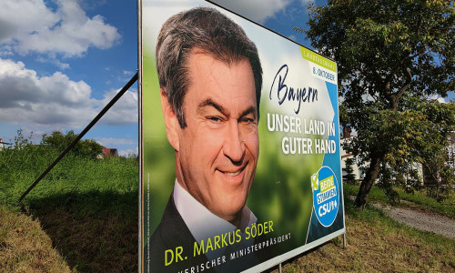 CSU-Wahlplakat zur Landtagswahl in Bayern 2023