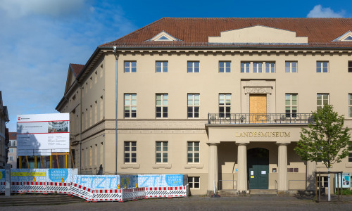Auf der Baustelle im Vieweghaus am Burgplatz findet am 16. September das Glaskuppel-Fest statt.