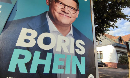 CDU-Wahlplakat zur Landtagswahl in Hessen 2023 am 14.09.2023