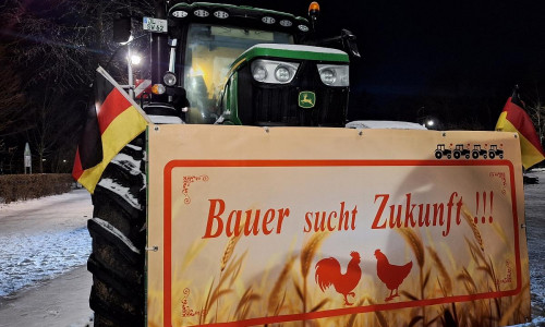Demo von Lkw-Fahrern und Bauern am 18.01.2024