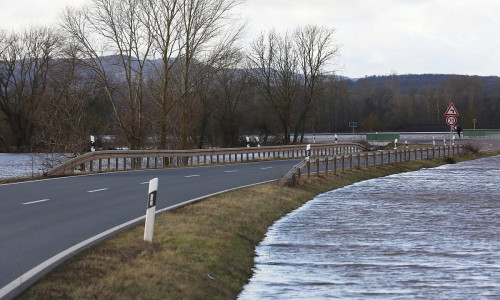 Hochwasserlage im Landkreis Mansfeld-Südharz am 03.01.2024