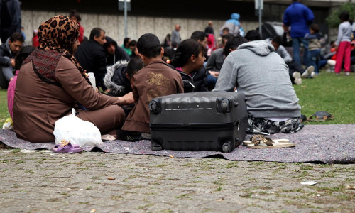 Flüchtlinge an einer Aufnahmestelle (Archiv)