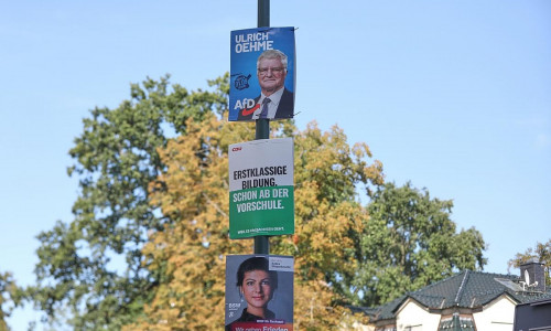 Wahlplakate von AfD, CDU und BSW zur Landtagswahl in Sachsen (Archiv)