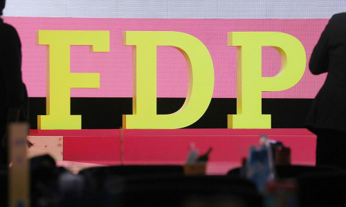 FDP-Logo auf Parteitag (Archiv)