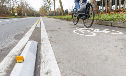 Der neue Radfahrstreifen in der Ackerstraße wurde freigegeben.