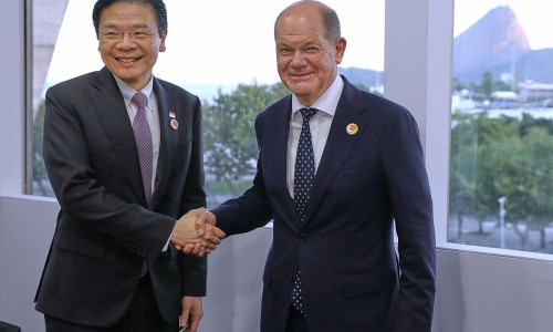 Lawrence Wong und Olaf Scholz in Rio am 18.11.2024