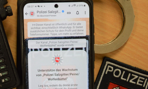 Die Polizeiinspektion Salzgitter/Peine/Wolfenbüttel führt ab dem 2. Dezember einen WhatsApp-Channel ein.