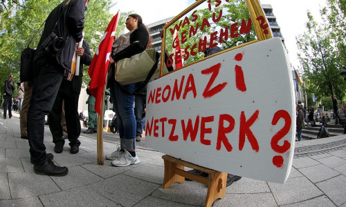 Proteste beim NSU-Prozess vor dem Strafjustizzentrum München (Archiv)