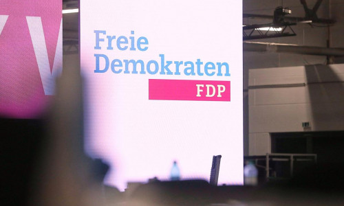 FDP-Logo auf Parteitag (Archiv)