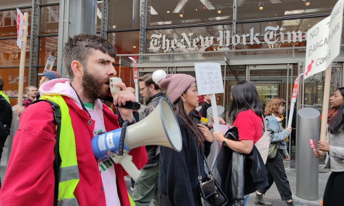 Mitarbeiterprotest bei der New York Times am 04.11.2024