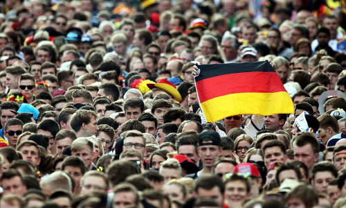 Fußballfans auf der Berliner Fanmeile (Archiv)