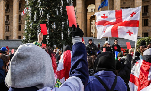 Proteste in Tiflis am 29.12.2024