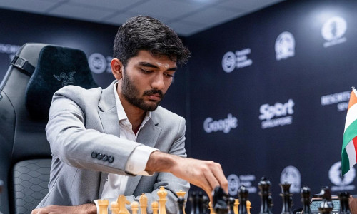 Dommaraju Gukesh während der Schach-WM 2024