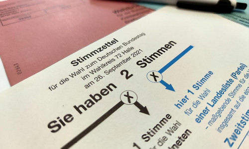 Stimmzettel zur Bundestagswahl 2021 (Archiv)