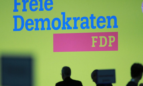 FDP-Logo bei einem Parteitag (Archiv)