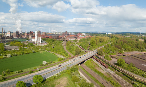 Panoramabild der Brückenbauwerke.