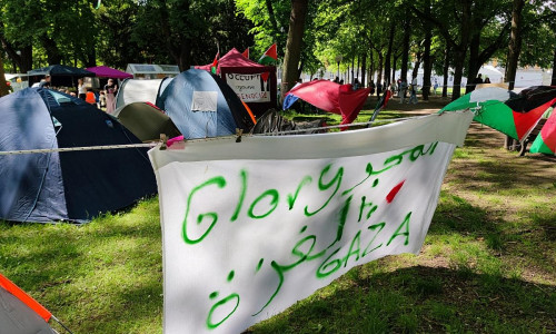 Pro-Palästina Camp an der Uni Bonn am 09.05.2024