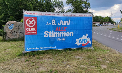 AfD-Wahlplakat in Mecklenburg-Vorpommern am 19.05.2024