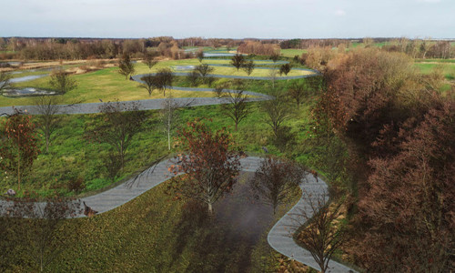 Aktuell zieht sich die Schunter als gerades Band durch die Landschaft. Die angestrebte Laufänderung mit Strukturelementen und Bäumen soll für Natürlichkeit sorgen - auf dieser Visualisierung zu sehen.