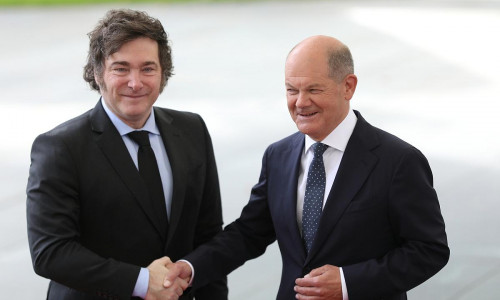 Javier Milei und Olaf Scholz am 23.06.2024