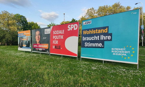 Wahlplakate zur Europawahl und Kommunalwahl in Sachsen-Anhalt (Archiv)