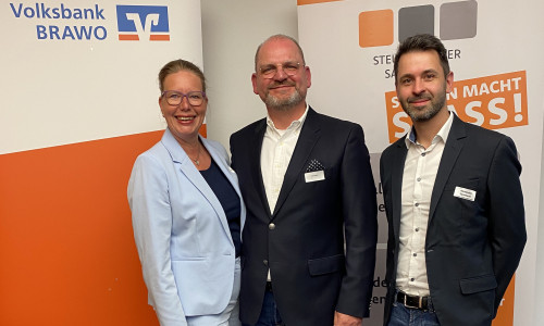 Nicole Mölling (Leiterin der Direktion Salzgitter der Volksbank BRAWO), begrüßte Axel Henze (Referent und Experte zum Thema Datenschutz), Alexander Spormann (Steuerberater von der Kanzlei Peggau Bernhard Spormann aus Salzgitter) sowie 35 Unternehmerinnen und Unternehmer zum 7. Unternehmerzirkel Salzgitter in der Volksbank-Hauptstelle in SZ-Lebenstedt.   __