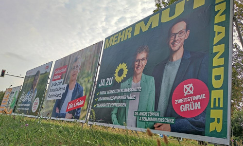 Wahlplakate zur Landtagswahl in Brandenburg am 18.08.2024