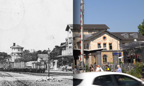 Der Bahnhof früher und heute.