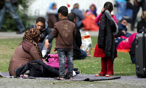 Flüchtlinge an einer Aufnahmestelle (Archiv)