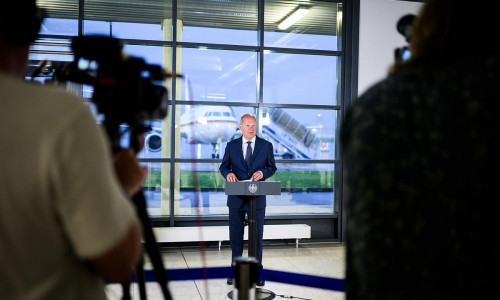 Olaf Scholz bei Statement zu Gefangenenaustausch am 01.08.2024