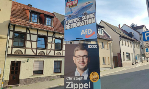 Wahlplakate von AfD und CDU zur Landtagswahl in Thüringen (Archiv)