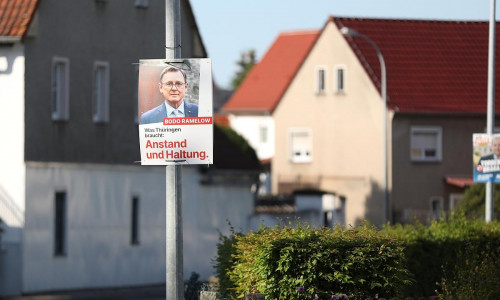 Linken-Wahlplakat zur Landtagswahl in Thüringen (Archiv)