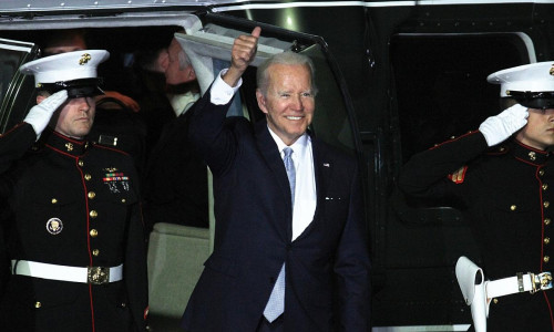 Joe Biden 2022 auf dem Münchner Flughafen (Archiv)