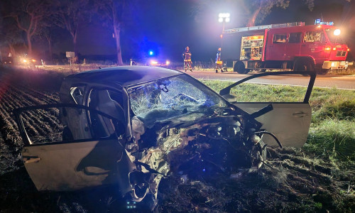 Das Fahrzeug wurde bei dem Unfall komplett zerstört.