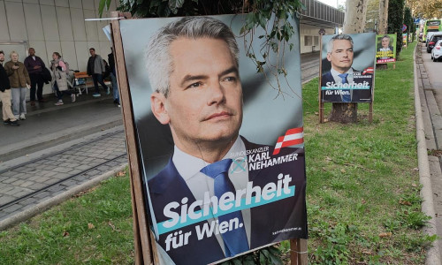 Wahlplakate zur Nationalratswahl 2024 in Österreich am 28.09.2024