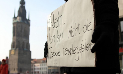 Demonstrantin gegen Gewalt an Frauen (Archiv)