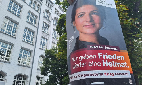 BSW-Wahlplakat zur Landtagswahl in Sachsen (Archiv)