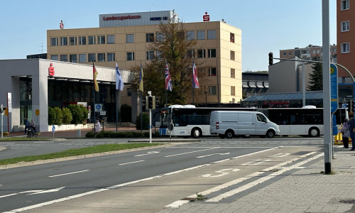 Blick auf die Joachim-Campe-Straße - dort fiel auch eine Ampelanlage aus.