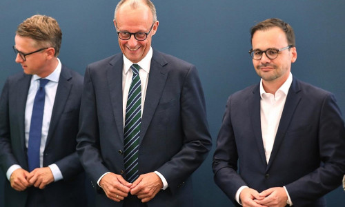 Carsten Linnemann, Friedrich Merz, Jan Redmann am 23.09.2024