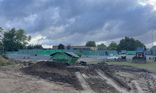 Ein Eindruck des Baufeldes am Erweiterungsbaus der Albert-Schweitzer-Grundschule in Vechelde.