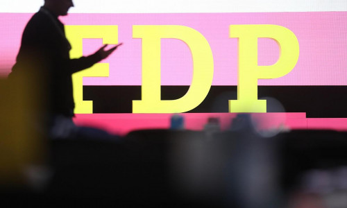 FDP-Logo auf Parteitag (Archiv)