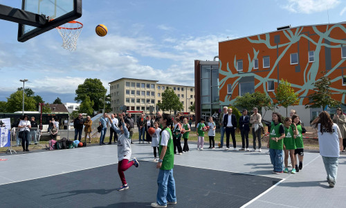 Die Eröffnung der 3x3 Basketballanlage im Juni.