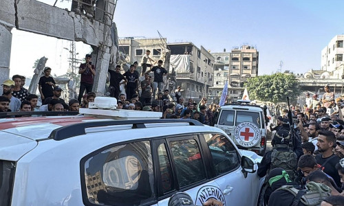 Übergabe der Hamas-Geiseln am 13.10.2025 in Gaza