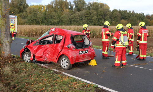 Das Auto verunfallte alleinbeteiligt.
