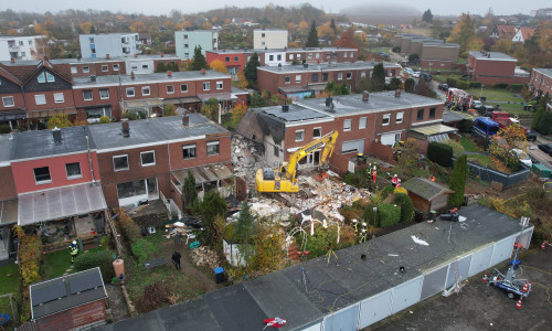 Das Haus wurde bei der Explosion vollständig zerstört. 